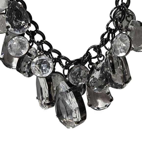 Express Elegant Crystal Statement Necklace Black Chain Fashion Jewelry Women - Picture 2 of 6